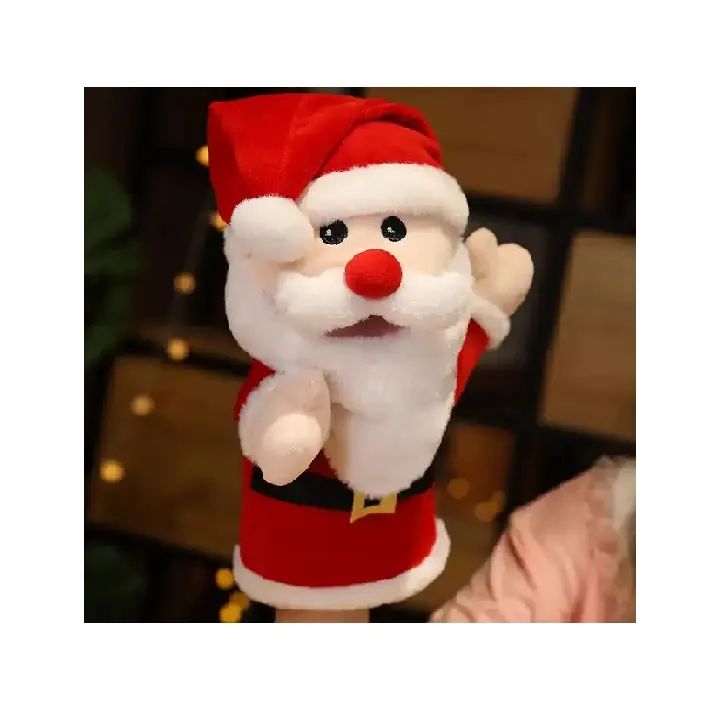 Goedkope Prijzen Hete Verkoop Grappige Clown Pop Kerstcadeaus Schattige Cartoon Handpop Sneeuwpop Kerstman Pluche Poppen