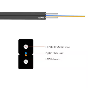 Personalizado 1 Núcleo Gjxh Único Modo Auto Suporte Ftth Arco Tipo Cabo Lszh Bainha Material <span class=keywords><strong>2</strong></span> Núcleo Ftth Drop Cable Gjxh