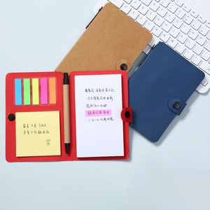 Button Design Kraft papier Cover Aufkleber Note Memo Pad Buch Convenience Note Kombination Sticky Book Tab Notebook mit Stift - Product Image 1