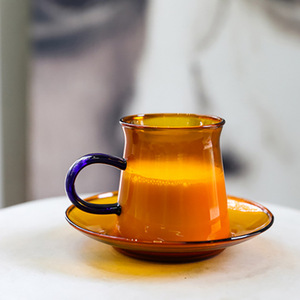 带手柄的小玻璃耐高温茶杯咖啡杯和餐具套装 - Product Image 4