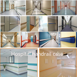 Factory Direct Flexible Hospital Corridor Wall Protection <strong>PVC</strong>+ Aluminum Handrail Medical Center Corridor Handrail - Product Image 5
