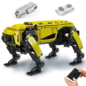 Mouldking robô 15066 15067 controle remoto, máquina de montagem de cães para crianças