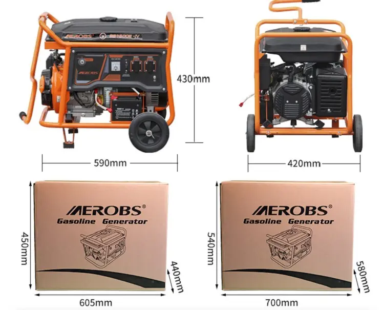 Generador de gasolina monofásico trifásico, alta calidad, 5Kw, 5,5 Kva, fabricante de China