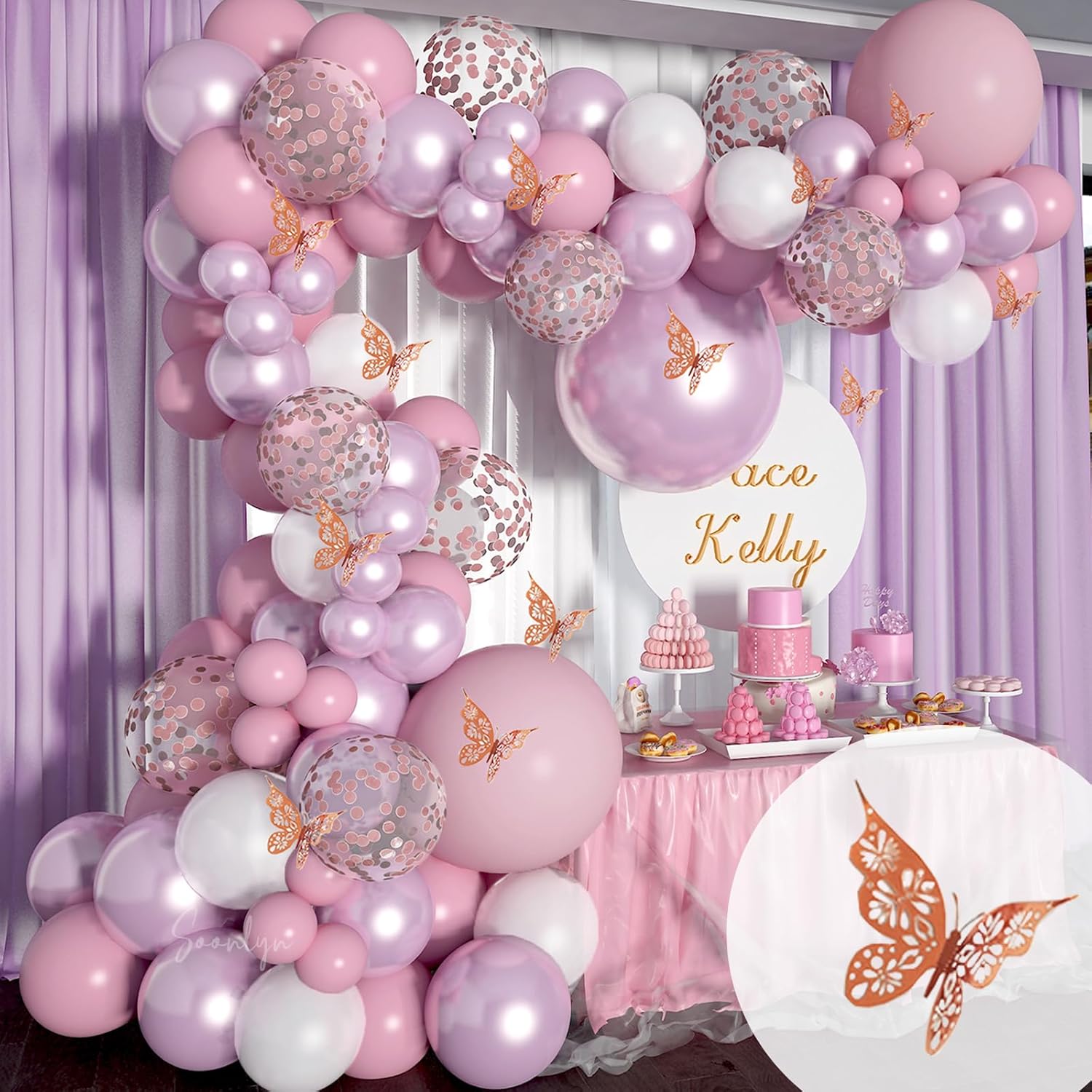Kit ghirlanda palloncino rosa e viola 11