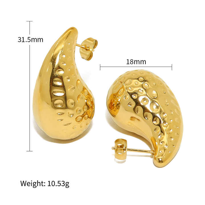 Wholesale Advanced Design 18K PVD Gold Plated Stainless Steel Water Drop Stud Earrings Fashionable Drop Earrings