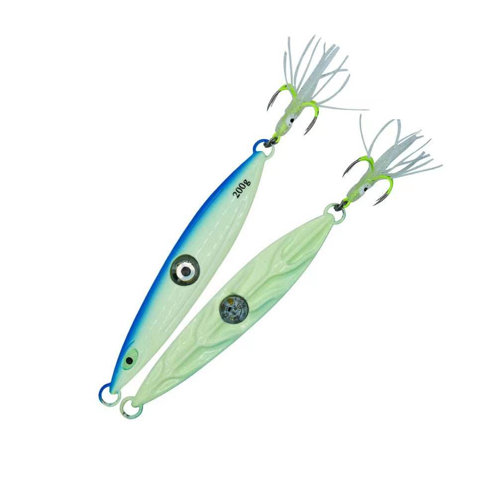 2 blue-back luminous band squid with four-prong hooks