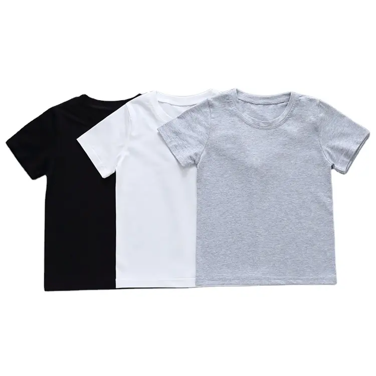 T-shirt bianca di alta qualità con stampa personalizzata all'ingrosso 100% cotone 220g t-shirt oversize in bianco tinta unita per uniformi scolastiche per bambini