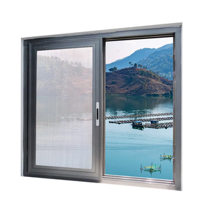 3条轨道现代三釉铝推拉窗，带屏幕水平窗，用于房屋 - Product Image 1