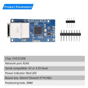 Scheda di sviluppo trasparente della trasmissione della rete TTL del modulo da seriale a Ethernet H32V208
