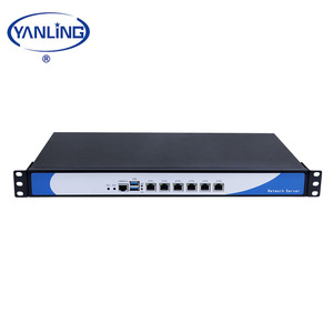 Portatile Mini <span class=keywords><strong>Computer</strong></span> Industriale Rack Mount Server di Rete Con Celeron 3855U 6 Intel Lan Firewall PC