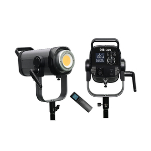 ไฟวิดีโอ LED 300วัตต์แฟลช5600K COB เอาท์พุตไฟต่อเนื่อง89600lux/ไฟถ่ายภาพยาว1ม. พร้อมรีโมทคอนโทรล2.4ก.
