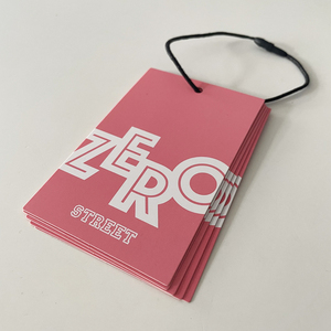 <strong>Custom</strong> White Matte Paper Clothing Hang <strong>Tag</strong> Factory <strong>String</strong> Style Garment Accessories with Printed Embossed Logo for Shoes Use - Product Image 5
