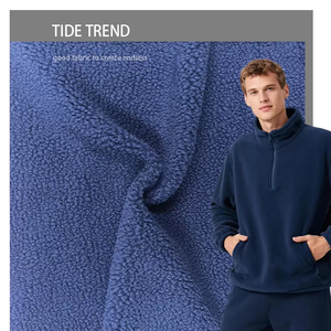 Mùa Thu Mùa Đông 100% Polyester Cực Fleece Vải Nặng Đan Cho Quần Áo Áo Khoác Chăn Mềm Đồng Bằng Dày GSM - Product Image 1