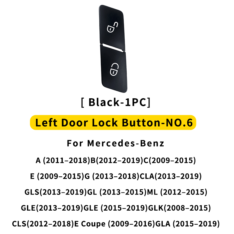 Bouton de verrouillage de porte gauche (noir)