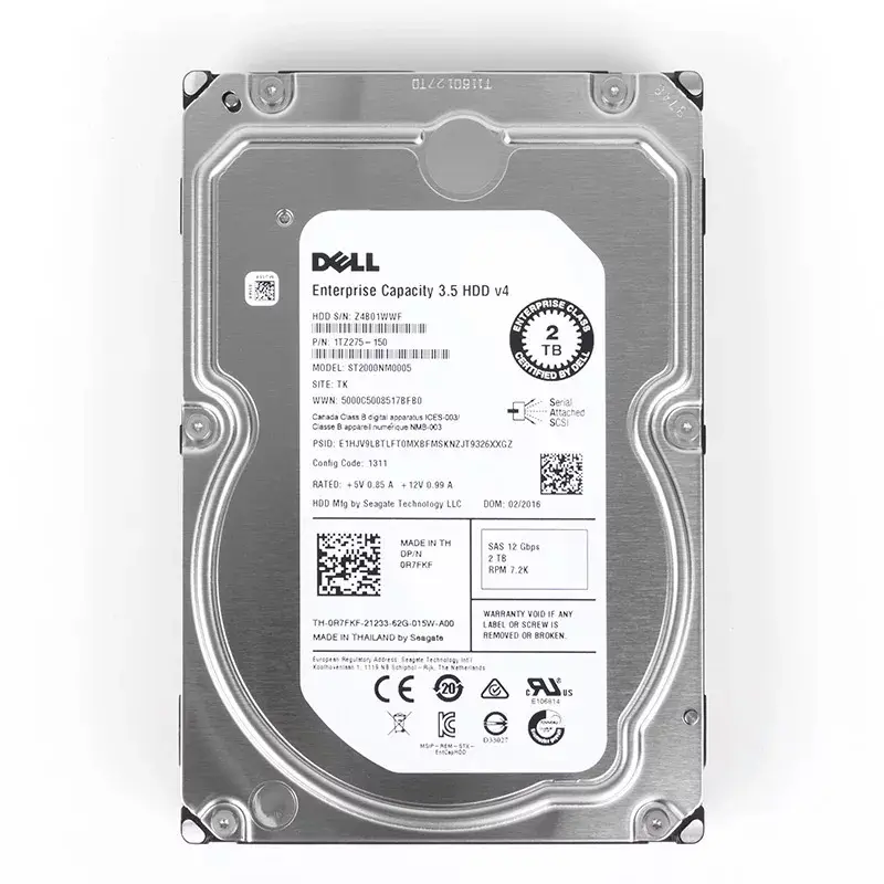 ¡Precio bajo al por mayor precio barato de alta calidad! HDD 2T SAS 7,2 K 3,5 "para disco duro de servidor Dell