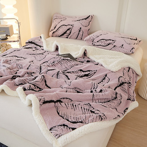 Sang Trọng Hai Lớp 100% Polyester Flannel Chăn Nặng & Mềm Raschel Hoa In Thiết Kế Bán Buôn Cho Nhà Hoặc Khách Sạn - Product Image 2