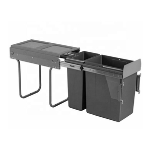 Cubo de basura integrado para cocina WELLMAX, contenedor de clasificación de polvo deslizante, cubo de basura extraíble de reciclaje moderno - Product Image 2