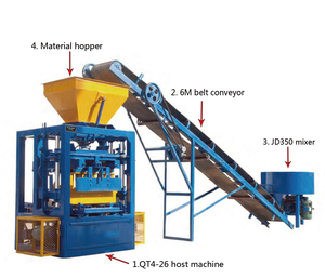 QT 4-26 Máquina automática para hacer bloques de hormigón Máquina para fabricar ladrillos de cemento de enclavamiento Fabricación de máquinas - Product Image 2