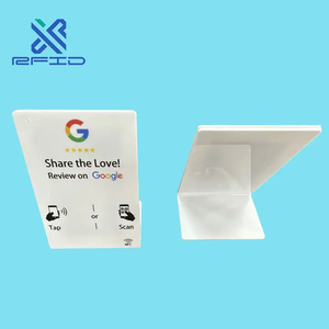 Customized Printing QR <strong>Code</strong> NFC Holder Acrylic PVC Nfc Menu Display Table Google Review Custom Nfc Stand