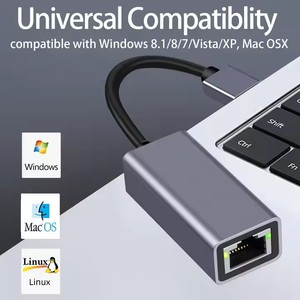 Adaptador Ethernet USB C Thunderbolt 3 Gigabit Red RJ45 1000 Mbps LAN Tarjeta de red con cable Compatible con portátiles Windows Mac