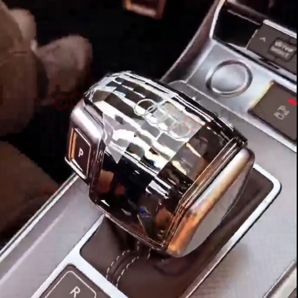Mango de cristal para coche, perilla de cambio de marchas Led con activación táctil, perilla de cristal de luz transpirable para Audi