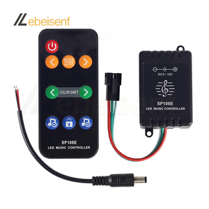 SP106E LED Music Controller DC 5V 12V 600 Pixel IC SPI Signal Dimmer con telecomando RF a 9 tasti per striscia luminosa a cifre RGB a colori - Product Image 1