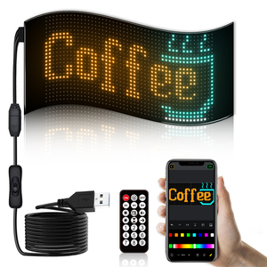 <strong>Led</strong> Soft Screen Car USB 5V App Remote Control Sign Board Custom Text Pattern Animation Programmable <strong>Display</strong> Screen Matrix Panel