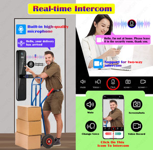 双方向音声インターホンデジタルスマートロックTuyaWifiリモートアプリロック解除電子ドアロック指紋キーパスワードスマートロック - Product Image 3