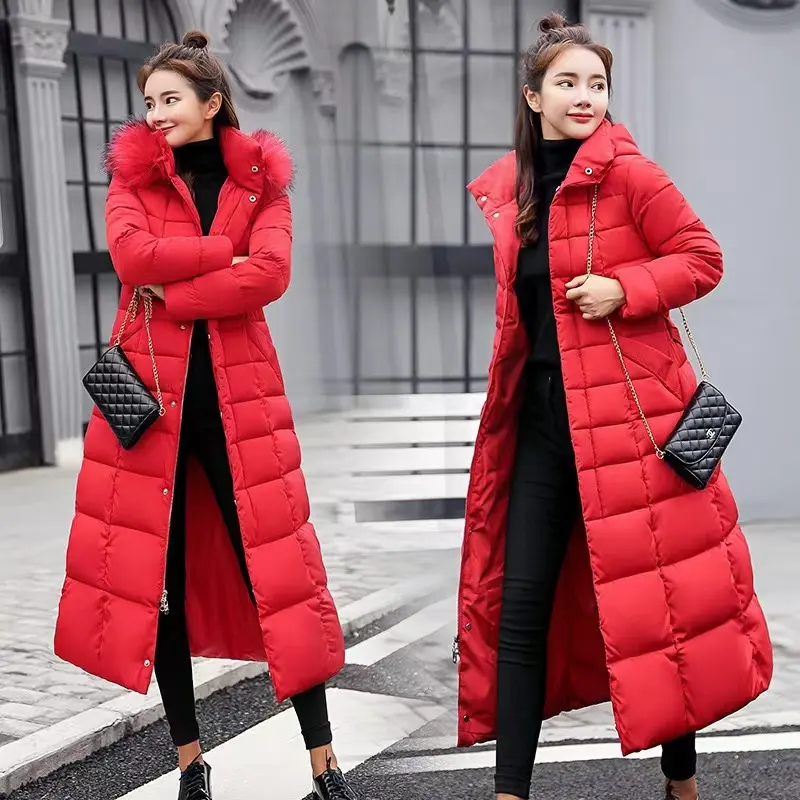 Lungo cappotto invernale per donna più fredda giacca di cotone imbottita calda spessa signore cappotti Parka giacche da donna