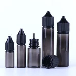 Customized New Transparent Black 10ml 15ml 30ml 50ml 60ml 100ml 120ml Plastic Pet Essential Oil <strong>Juice</strong> V3 Squeeze Dropper Bottle - Product Image 1
