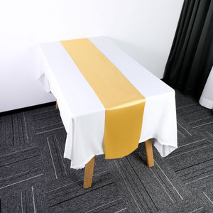 Hot Selling Hotel Tablecloth Satin Home Table Flag Chair <strong>Window</strong> <strong>Sash</strong> Decoration Wedding Banquet Table Flag - Product Image 1