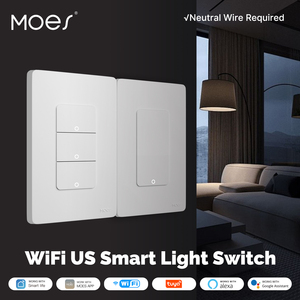 MOES Tuya WiFi akıllı anahtar abd versiyonu 1-4 Gang giden zemin nötr tel App uzaktan kumanda Alexa Google ev ile çalışmak - Product Image 5