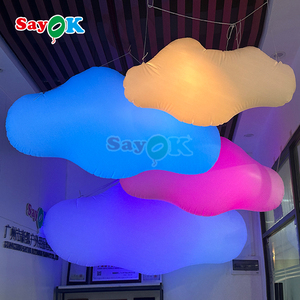 LED aydınlatma şişme asılı bulut balon tavan hava bulut LED ışıkları ile dekoratif şişme tavan balon - Product Image 1