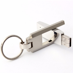 定制独特的便携式金属推拉式u盘带钥匙圈礼品 - Product Image 5