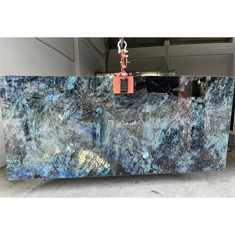 Esmaltes de granito de cozinha, pedra natural, bancada de granito, limuriano, labradorite, azul