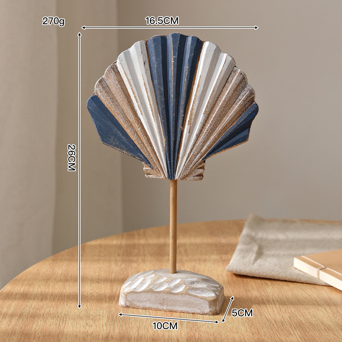 Adornos de concha azul profundo