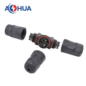 Aohua 2 pin 20a m20 t סוג תאורה לגינה לקשט חוט כוח עמיד למים מחברים חיצוניים