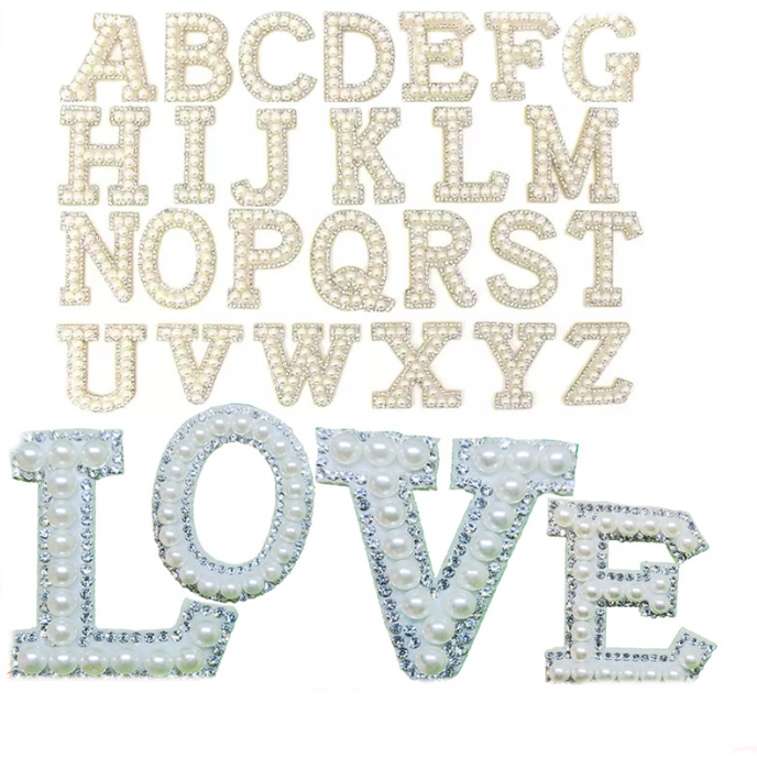 Strass transparent + Perle blanche