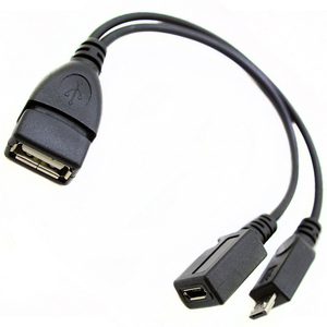 2合1微型USB至USB 2.0 OTG适配器电缆，带微型USB电源，适用于亚马逊电视平板电脑智能手机 - Product Image 1