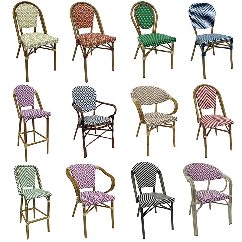 Fabrika toptan dışında fransız bistro cafe rattan sandalyeler dışında veranda bahçe fransız restoran sandalyeler