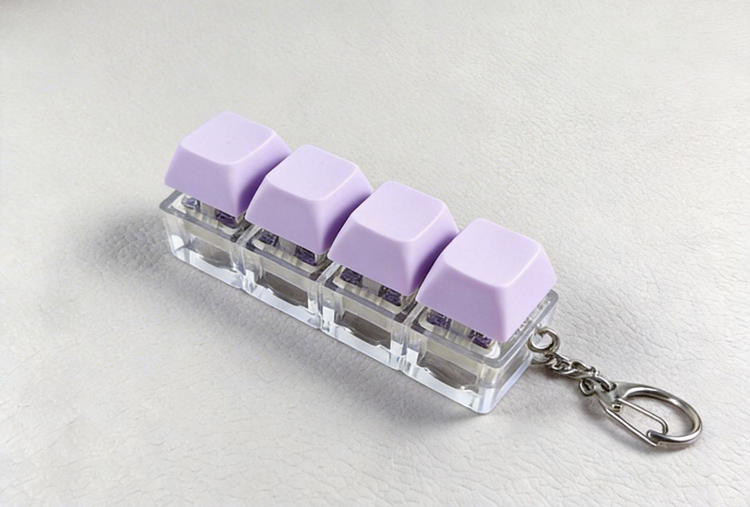 4 teclas de color morado sólido
