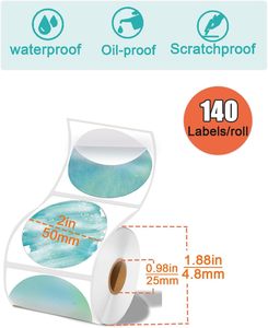 Özelleştirilmiş boyutu doğrudan termal nakliye etiketleri yuvarlak renkli termal etiket kendinden yapışkanlı daire termal çıkartmalar Rolls - Product Image 3