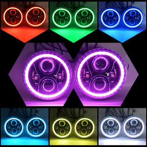 超高亮汽车照明系统12v 24v 50W 30W越野4x4角度眼睛RGB 7英寸LED大灯改装套件越野 - Product Image 2