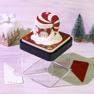 <strong>Customized</strong> 3D Paper Craft Laser Cut Calendar Paper Sheet <strong>Notes</strong> <strong>Cube</strong> Design Paper <strong>Block</strong> Notepad Christmas Santa House 3D <strong>Memo</strong> Pad - Product Image 5