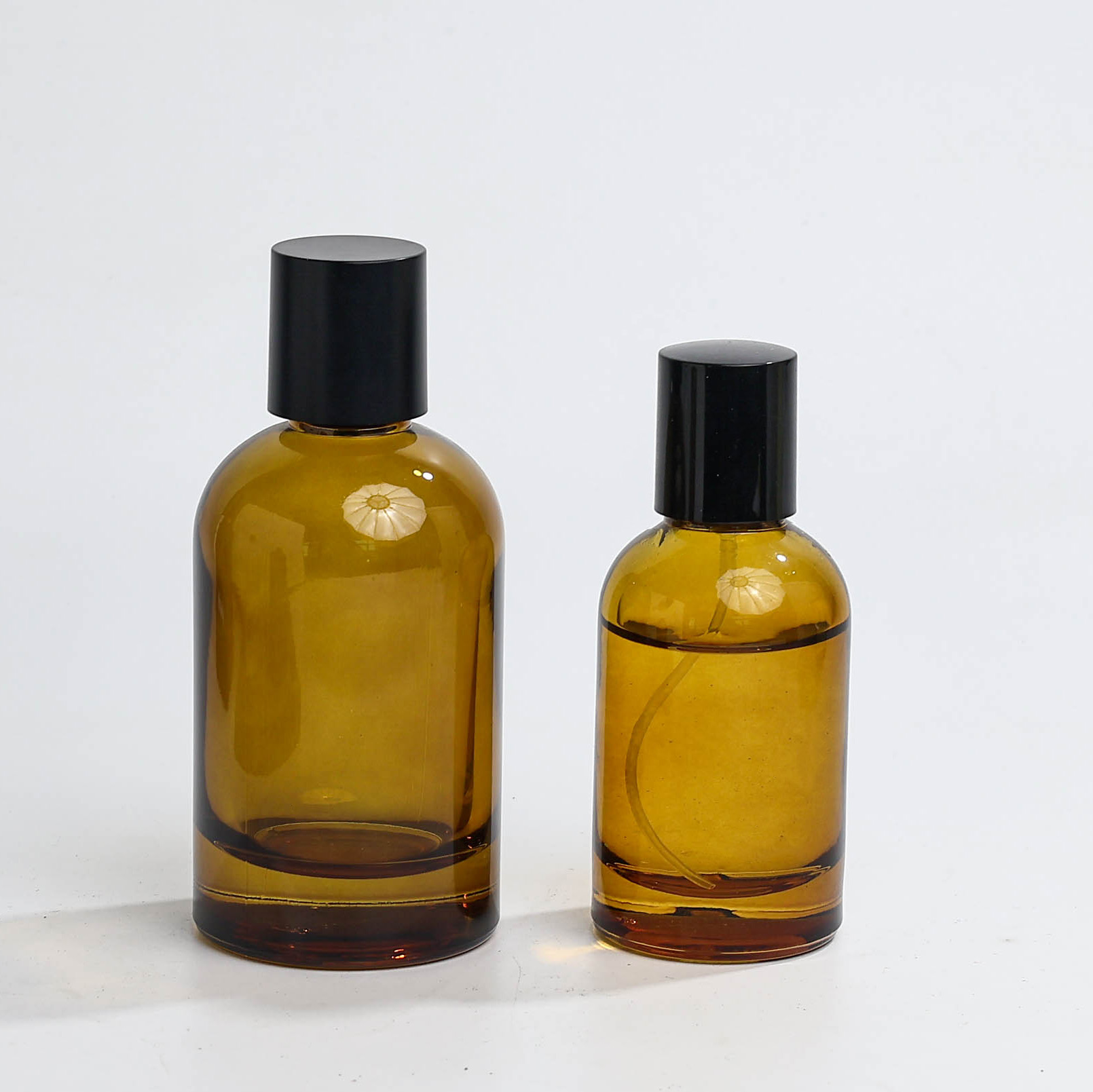 Brown bottle with matte black lid