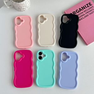 新製品iPhone 16用携帯電話アクセサリーマカロンビッグウェーブキャンディーカラーソフトシェル卸売バックケース - Product Image 1