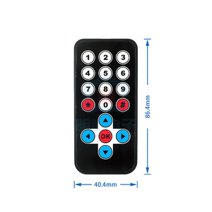 赤外線ワイヤレスリモコンブラック38KHZIRモジュールバッテリーなしMP3 MP4DIYキット用 - Product Image 4