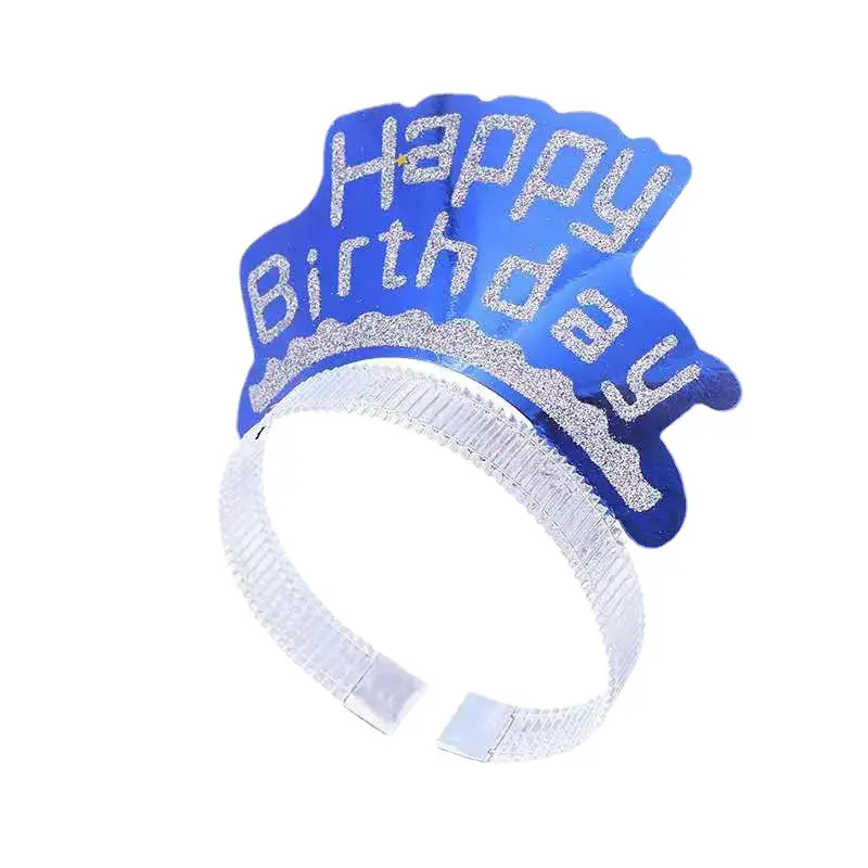 Diademas de feliz cumpleaños para adultos y niños, sombreros de fiesta de cumpleaños, diadema con brillo, venta al por mayor