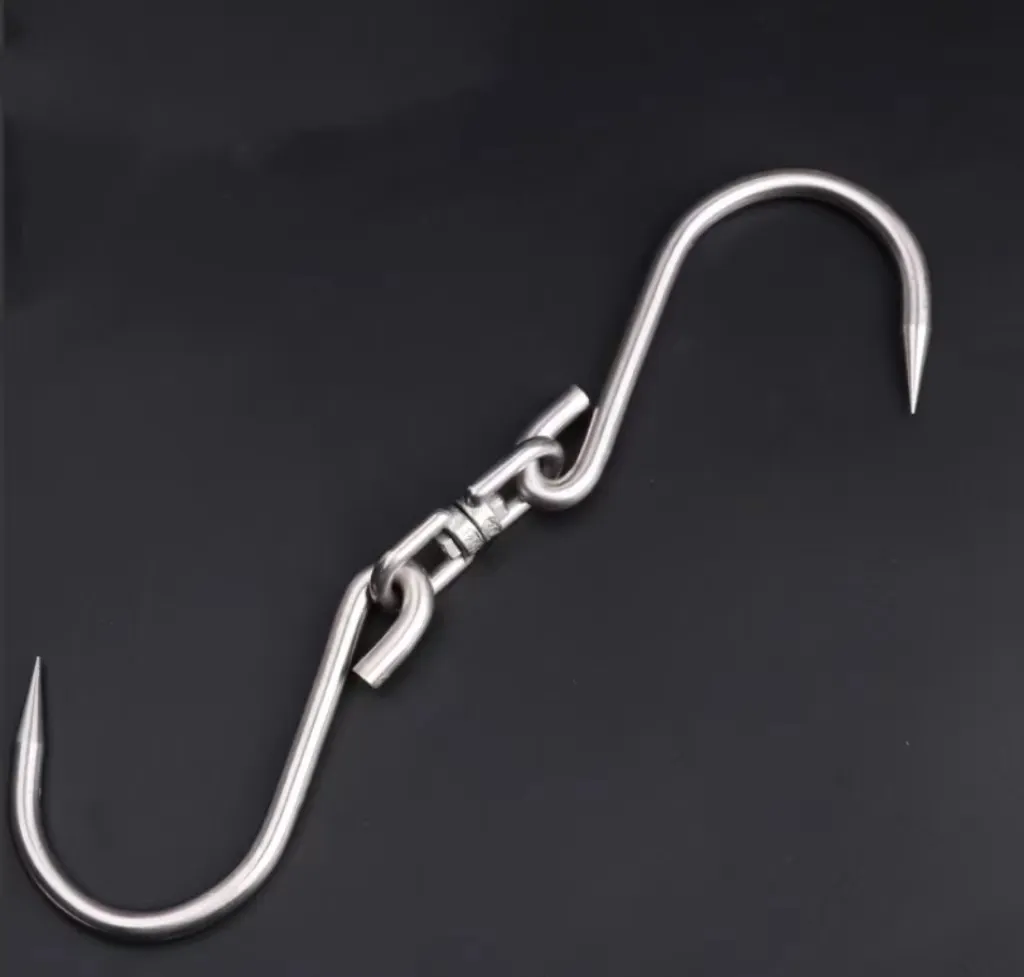 Carnicero de acero inoxidable giratorio doble matadero colgante rodante TruckMeat Hooks S-hook Rolling Meat Hook