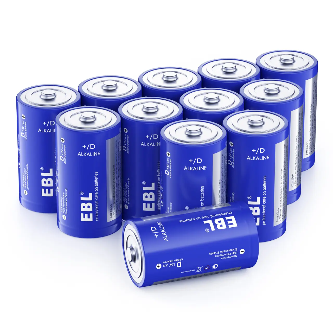 EBL grosir baterai kapasitas tinggi ukuran D LR20 20000mAh sel baterai 1.5V paket baterai utama Alkaline kering